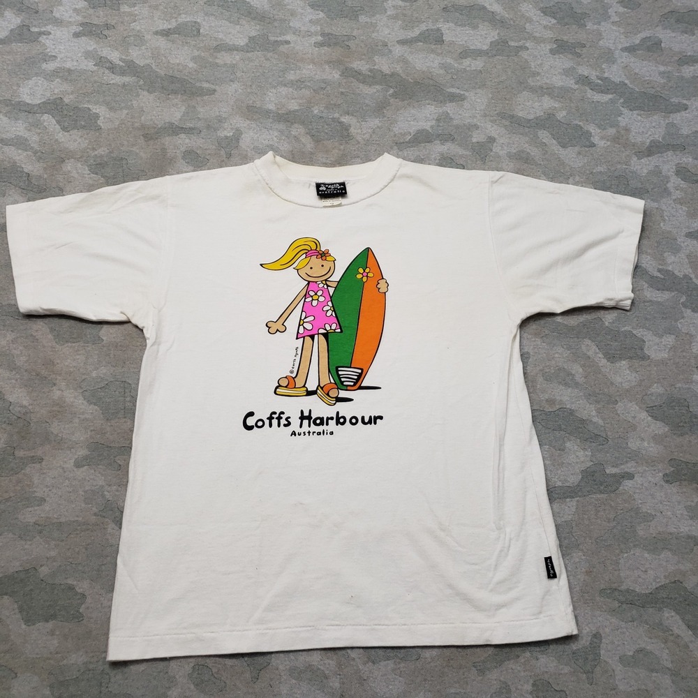 Vintage Earth Nymph Top Womens Small White Single Stitch Surf Y2k Outdoors